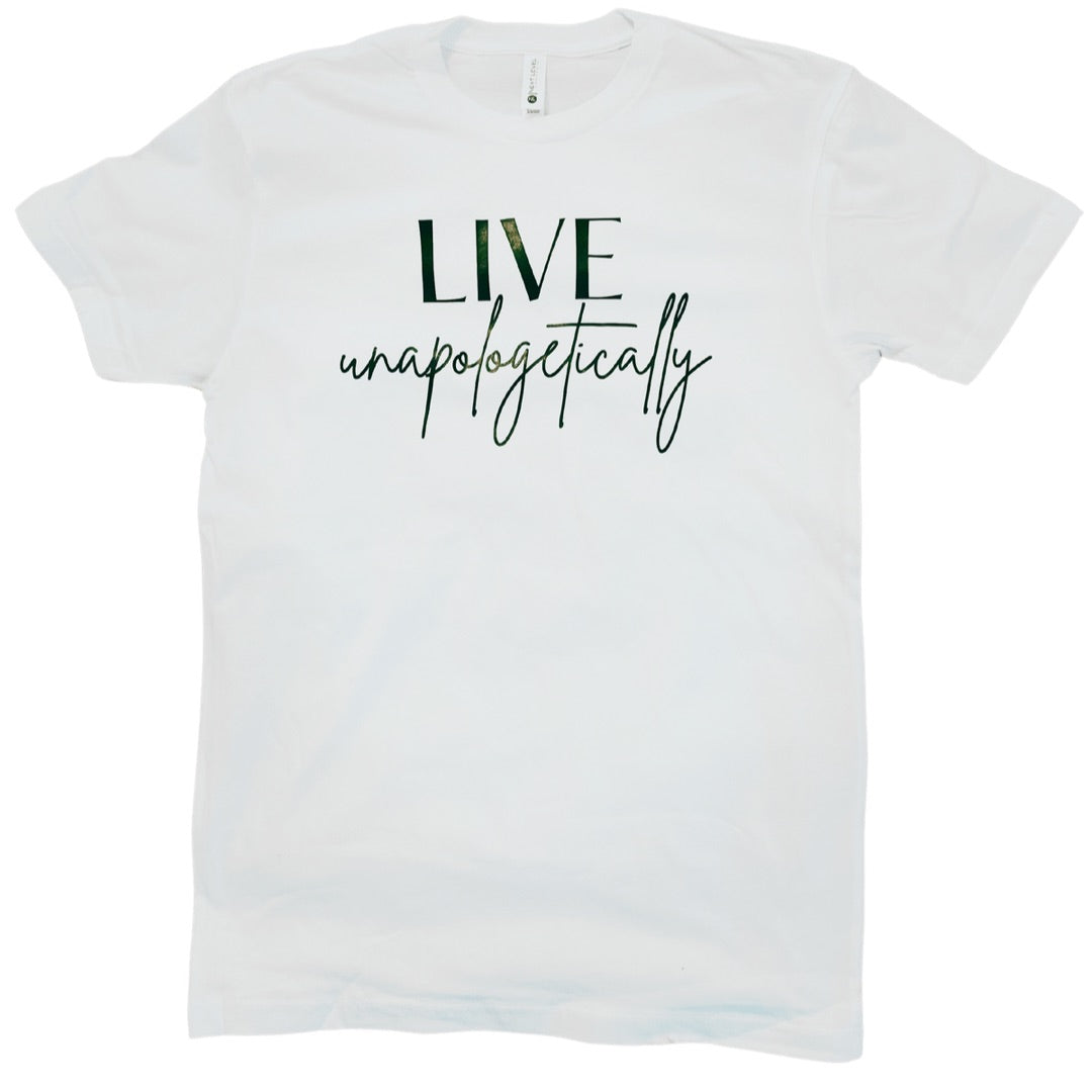 Live Unapologetically T-Shirt (White/Black)