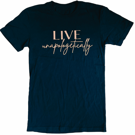Live Unapologetically T-Shirt (Black/Chrome)