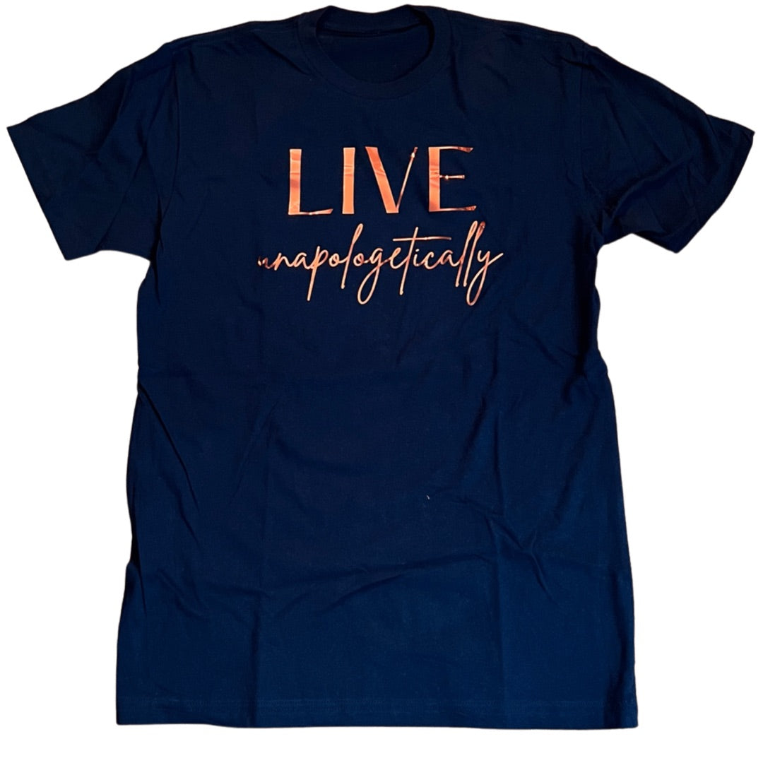 Live Unapologetically T-Shirt (Black/Electric Orange)