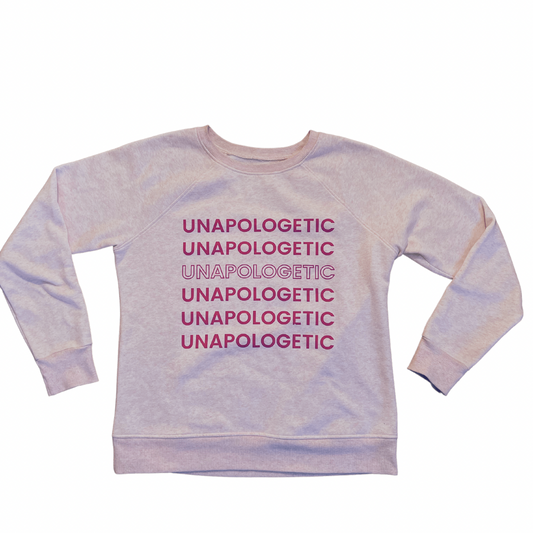 "UNAPOLOGETIC" Crew Sweatshirt (Baby Pink/Hot Pink)