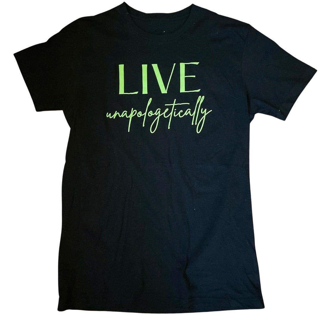 Live Unapologetically T-Shirt (Black/ Emerald Green)