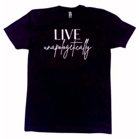 Live Unapologetically T-Shirt (Black/ Light Pink)
