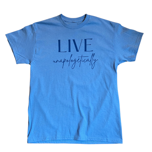 Live Unapologetically T-Shirt (Carolina Blue/Blue)