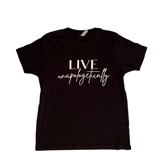 Unapologetic Kids "Live Unapologetically" T-Shirt (Black/ White)