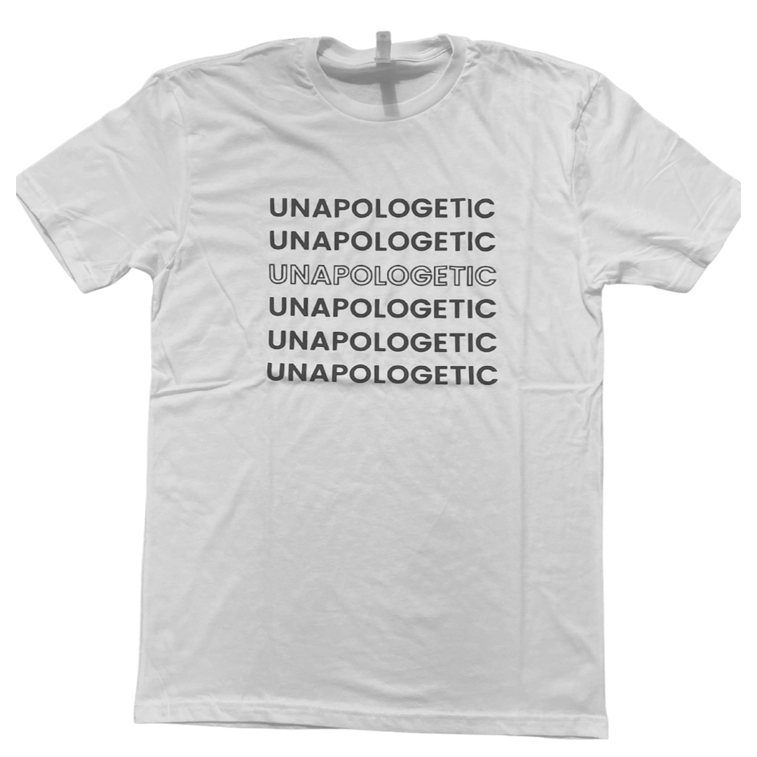 “UNAPOLOGETIC” T-Shirt (White/Black)